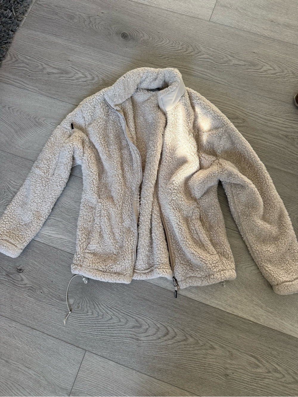 New Balance Cream Sherpa Zip Jacket